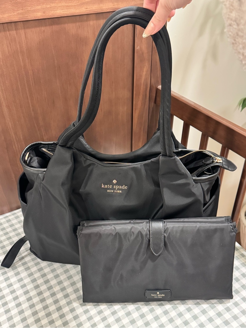 Kate Spade Kaylie Black Nylon Baby Diaper Bag